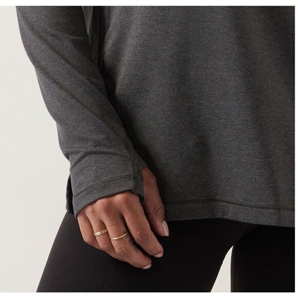 ATHLETA Womens Uptempo Elevate Hoodie Sweatshirt NEW S Black Heather Lightweight - Picture 2 of 16